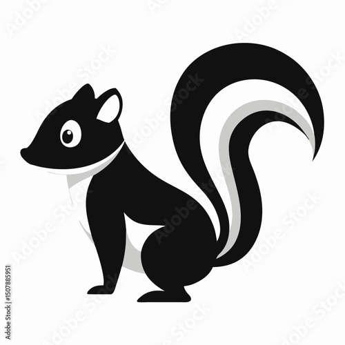 black silhouette of a Skunk