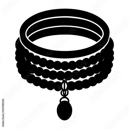 silver bracelet isolated on white background