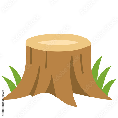 A cute tree stump drawing used in forest, garden, or camping design themes. Suitable for nature scenes and children’s illustrations.

