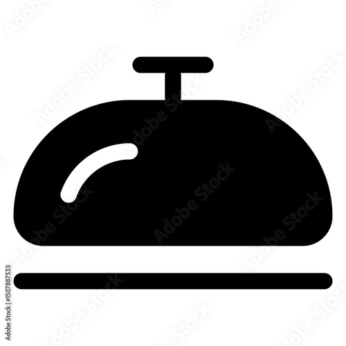 Bell Icon, a small bell with a handle. Represents service request or notification. Perfect for hotel service design.