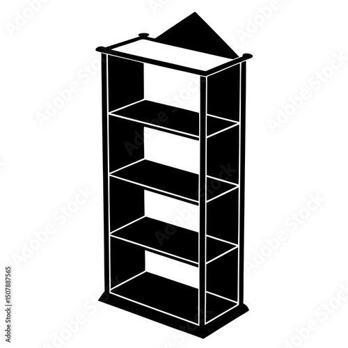 3d shelves isolated on white