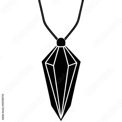 silver pendant with diamonds isolated