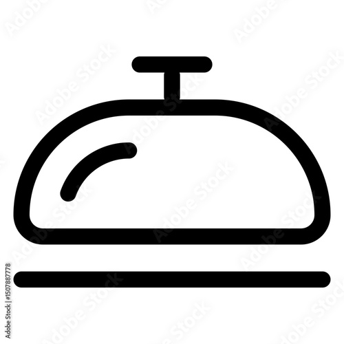 Bell Icon, a small bell with a handle. Represents service request or notification. Perfect for hotel service design.