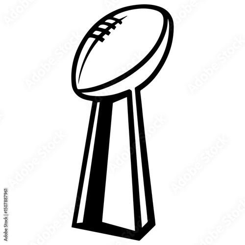 Super Bowl trophy icon football championship award silver trophy transparent background
