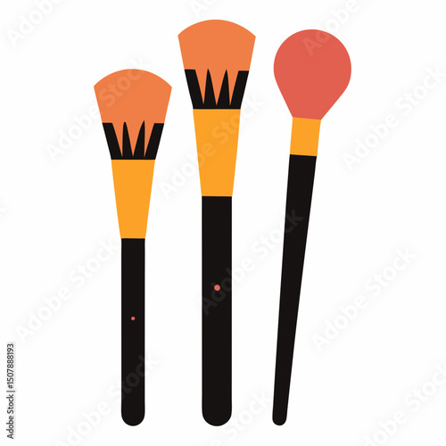 set of brushes isolated on white