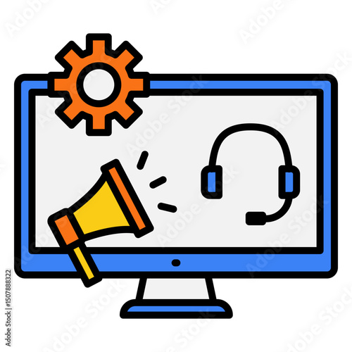 Digital Marketing Support and Optimization Illustration