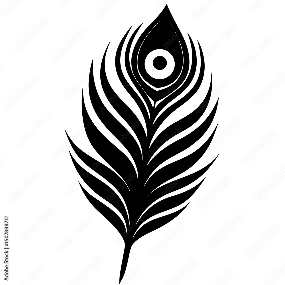 Obraz premium vector black and white feather