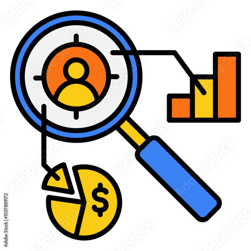 Target Market Analysis with Magnifying Glass