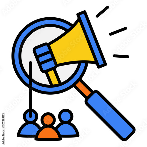 Recruitment Campaign with Magnifying Glass and Megaphone