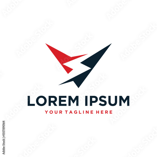 Free Download Modern Abstract Arrow Logo with Red and Navy Design - GFXLoad