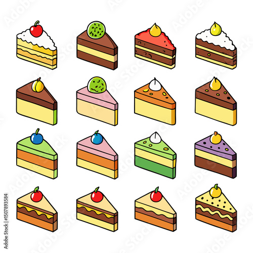 Assorted Cake Slices Set