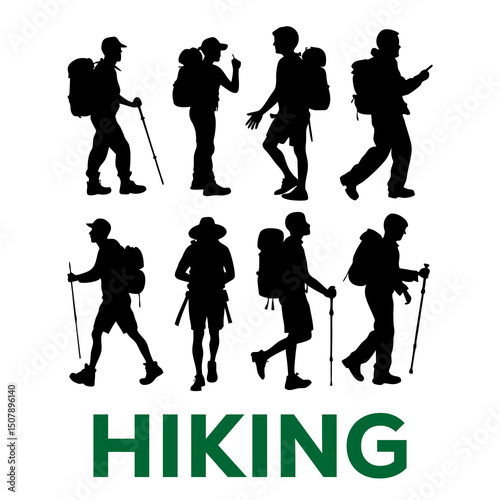 Hiking and Trekking Silhouettes