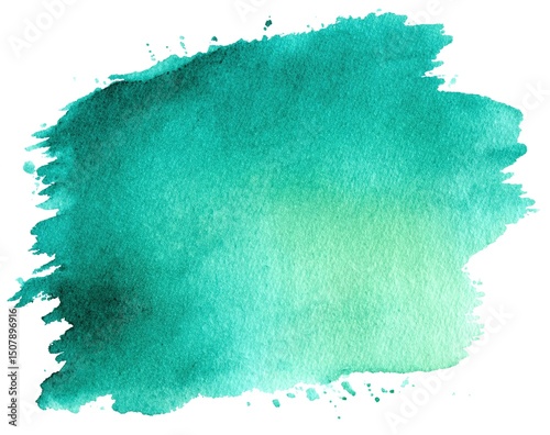 Teal Watercolor Brush Stroke Background
