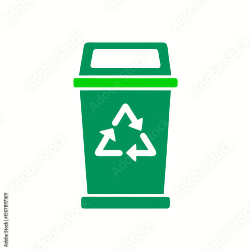 green recycle bin