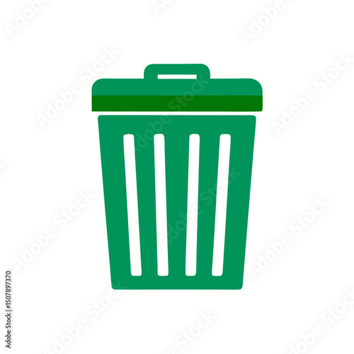 green trash can