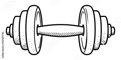 Illustration of a dumbbell with weights on each side