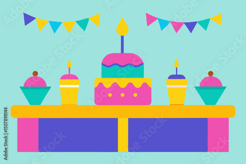 birthday card with cake and candles