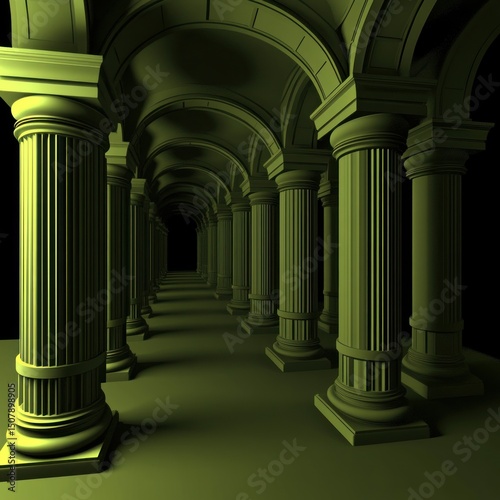 Ancient colonnaded hallway