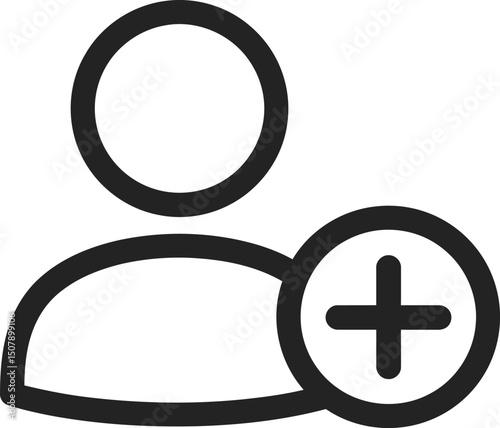 Person icon with plus sign indicating new user