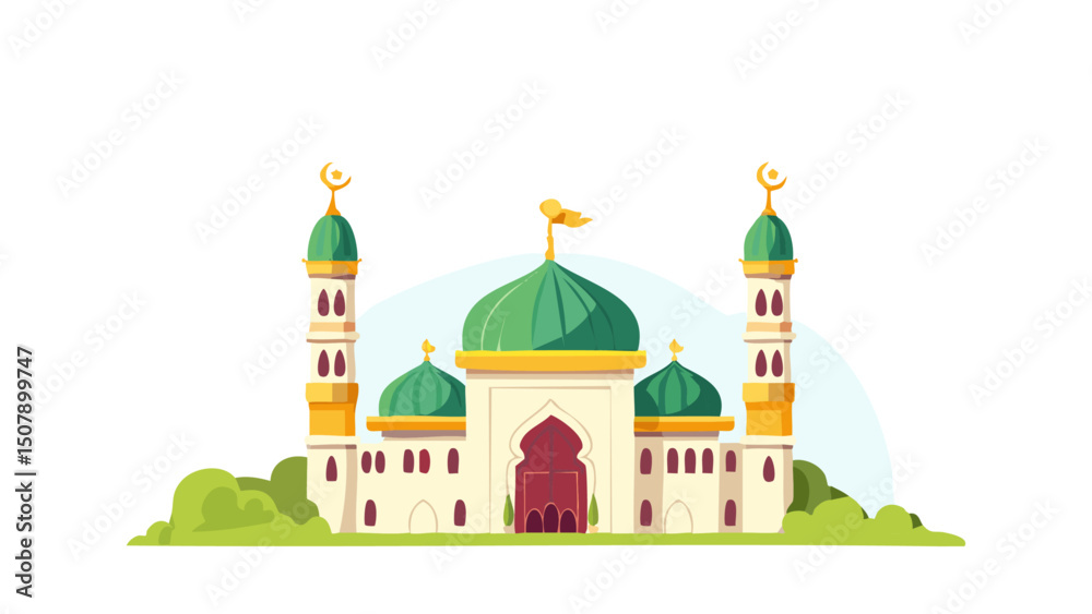 Fototapeta premium Detailed Medina Mosque Vector Illustration 