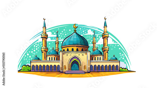 Beautiful Medina Masjid Vector Design
