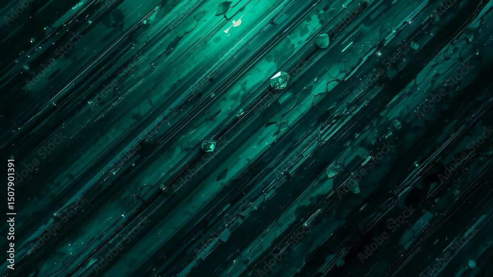 Abstract Teal Fractal Movement in a Dynamic Video