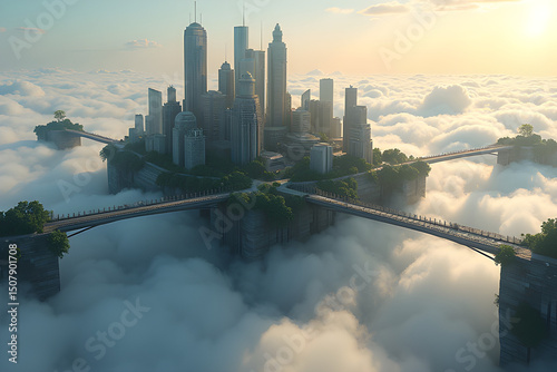 Futuristic city skyline