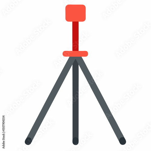 Flat design tripod vector for World Camera Day, ideal for digital campaigns, print media, and photography graphics.