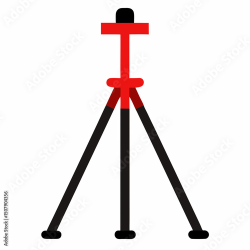 Tripod stand vector illustration for photography lovers. Use in World Camera Day flyers, infographics, and websites.