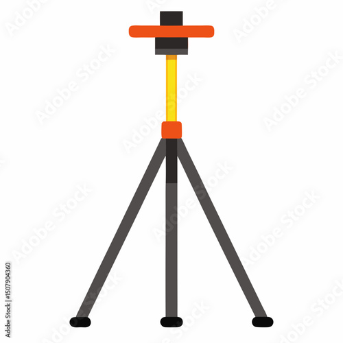 Vector silhouette of a tripod stand for World Camera Day. Use for vintage photography, posters, or gear icons.