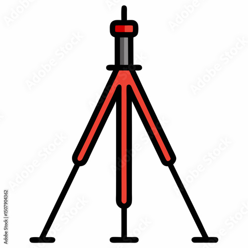 Detailed tripod stand vector art for World Camera Day celebration content and marketing designs.