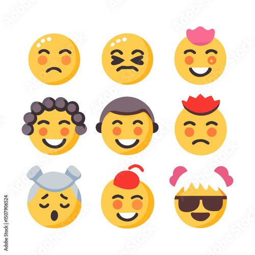 Diverse Emoji Expression Set