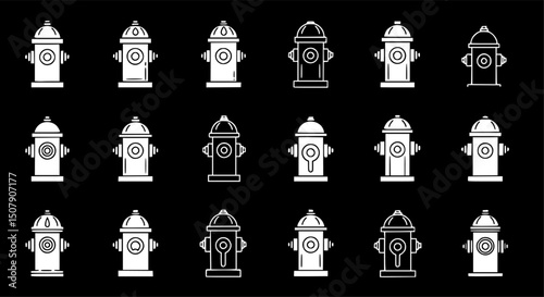 set of fire hydrant vector, vector and illustration, vector style
