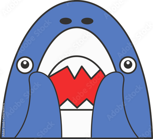 Cute Shark Emoticon Element