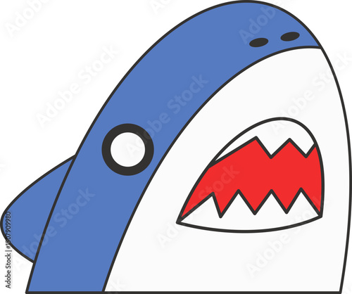 Cute Shark Emoticon Element