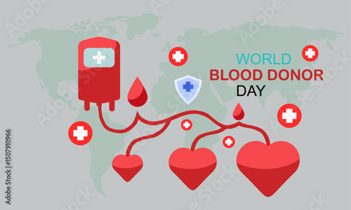 World Blood Donor Day Gray Backgrond