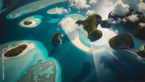 aerial view of tropical island
