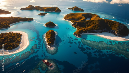 aerial view of tropical island