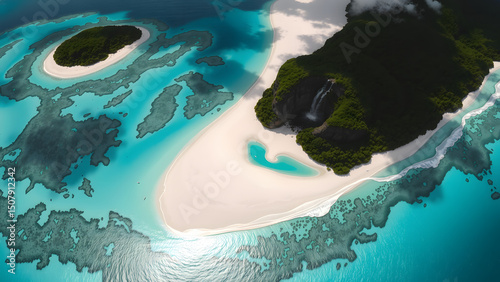 aerial view of tropical island