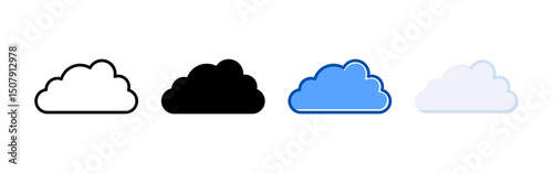 Cloud icon set bundle. Multi style icon collection perfect for websites, apps, and presentations. Simple vector icon collection