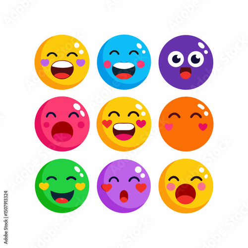 Colorful Emoticon Faces Collection
