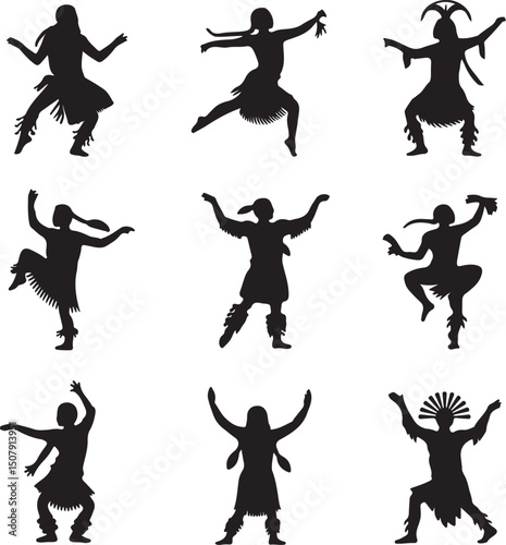 silhouettes of dancing people