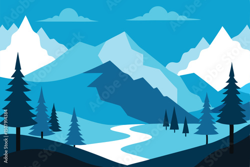 winter forest landscape background