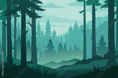 landscape with forest