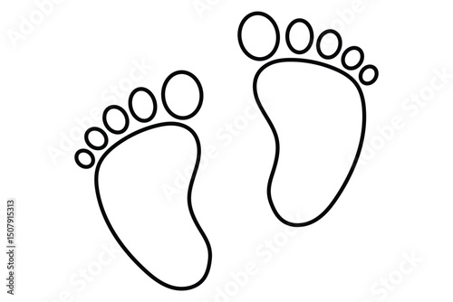 Baby footprint icon. Footprint icon vector illustration design. Vector illustration of baby footprint. Baby Footprints Vector Line Icon Design. Baby Footprints vector black silhouette cricut design. 