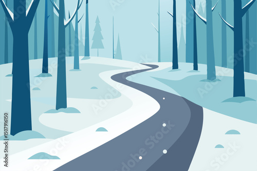 winter road in the forest