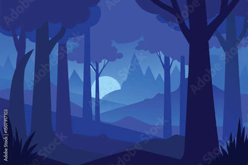 forest in the night background