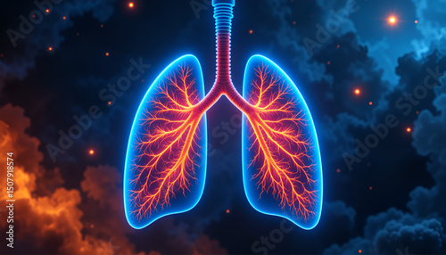 World Lung Cancer Day, Advanced Lung Scan High Resolution Medical Imaging For Respiratory Diagnosis, World Lung Day, Global Health Care Day, National Education Medical Medicine 