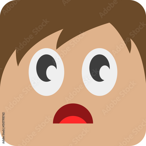 Square Cartoon People Face Element