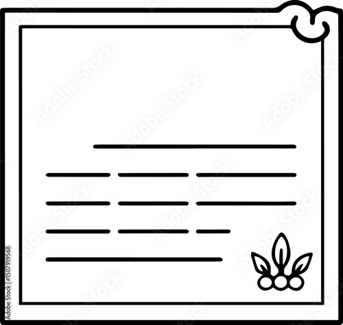 Recipe and nutrition outline vector and illustration, coloring book page